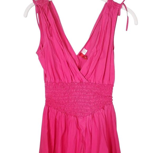 Divided by H&M Double V-neck Smocked Waist Sleeveless Sundress Pink Size 6 - Picture 2 of 12